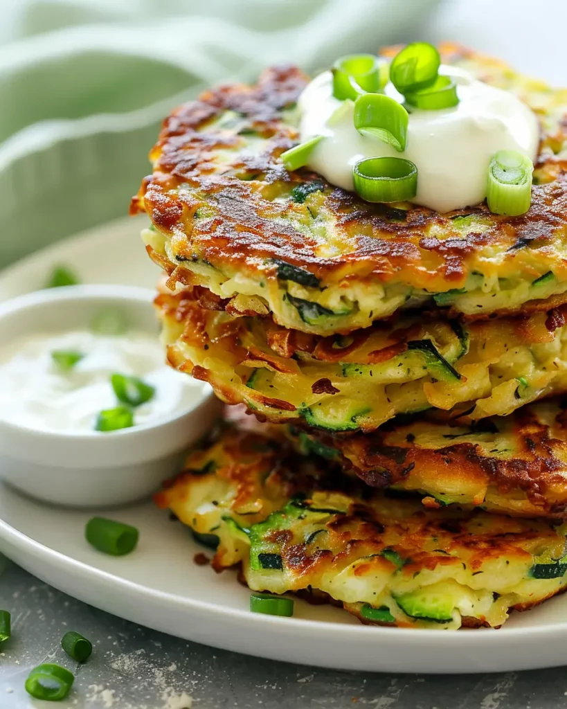 Healthy Sourdough Zucchini Fritters featured dish plated