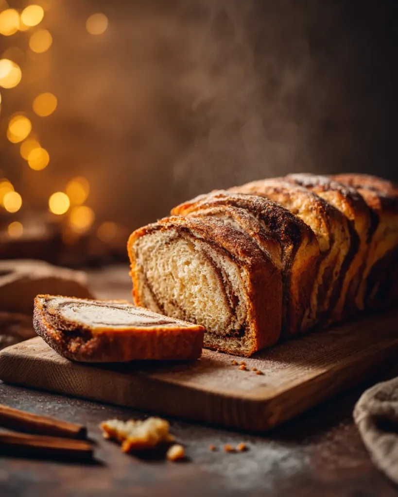 20-Min Sourdough Cinnamon Bread featured dish plated
