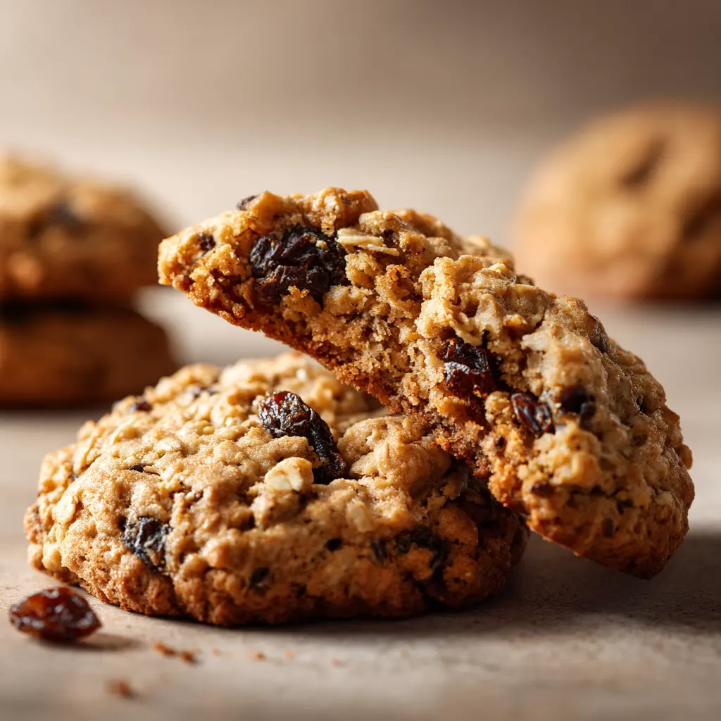 Sourdough Oatmeal Cookies featured dish plated