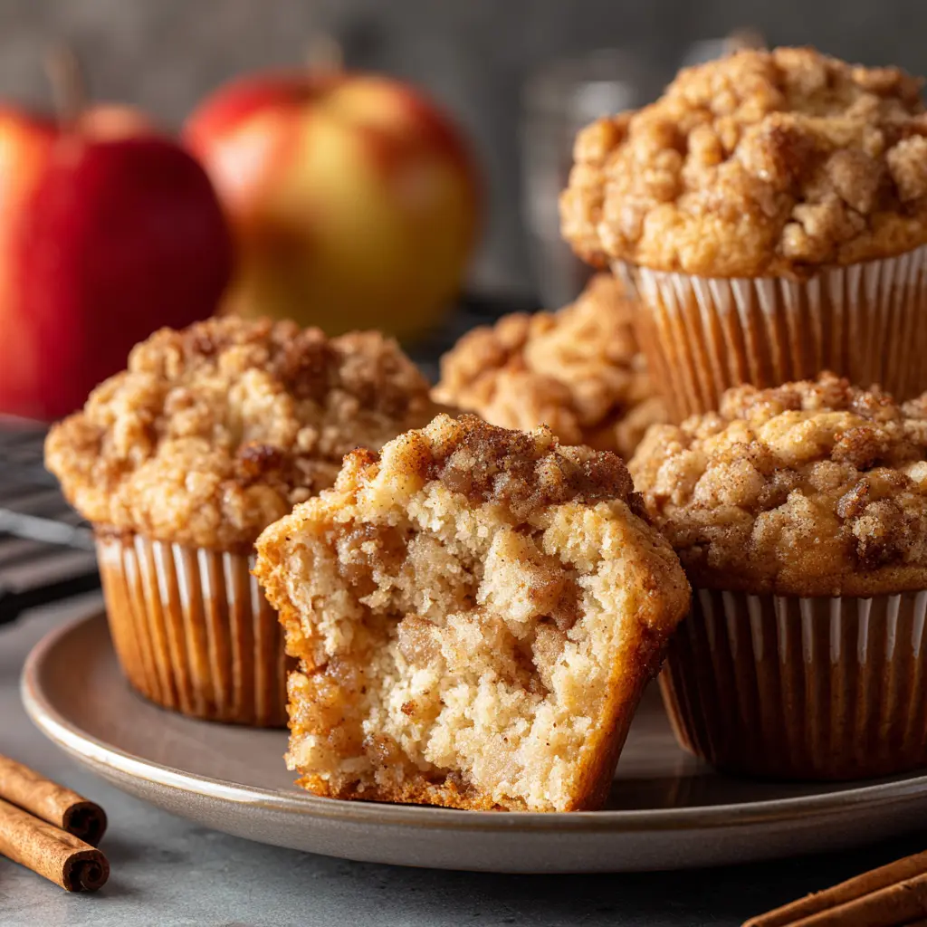 Sourdough Apple Crumble Muffins featured dish plated