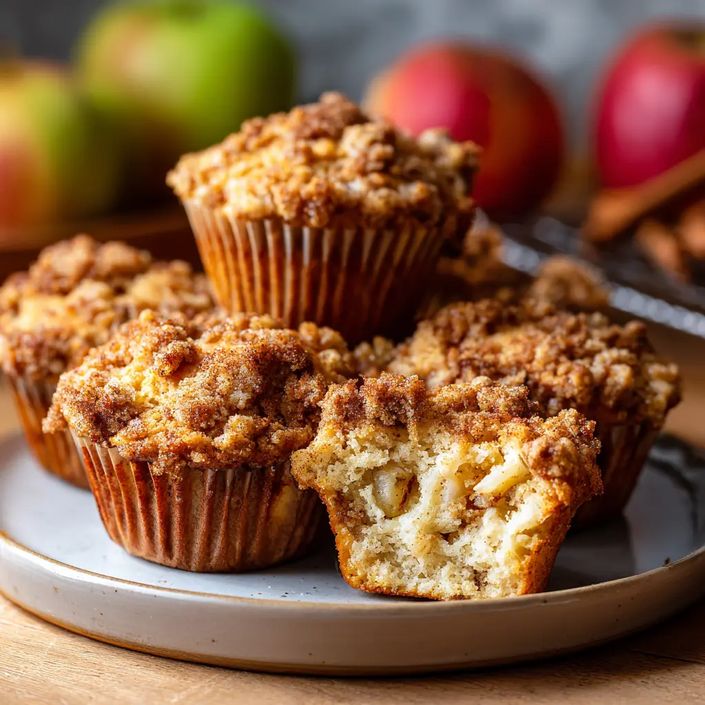 Sourdough Apple Crumble Muffins featured dish plated