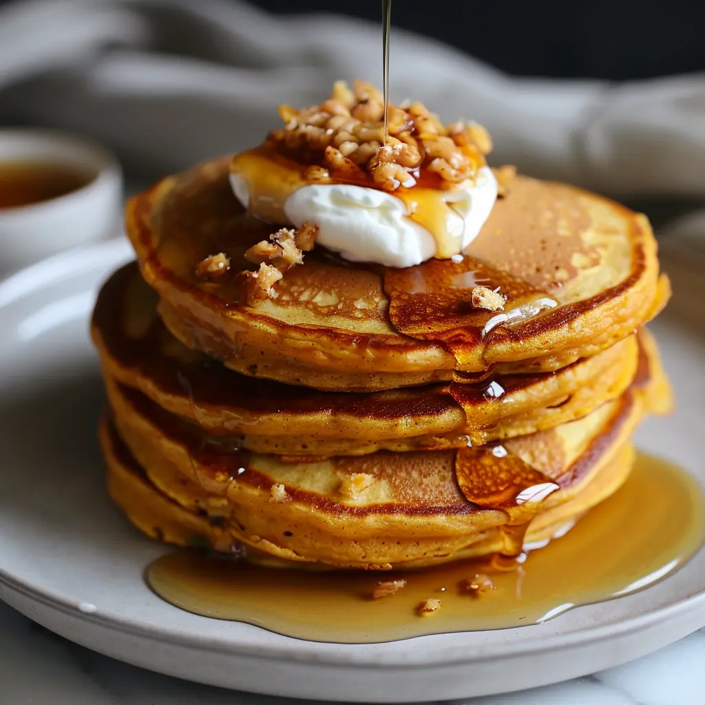 dxn1121_Stack_of_pumpkin_Greek_yogurt_pancakes_served_on_a_mo_8030ad66-6361-4bc6-a51b-b1f552b707c1_3 Pumpkin Greek Yogurt Pancakes featured image