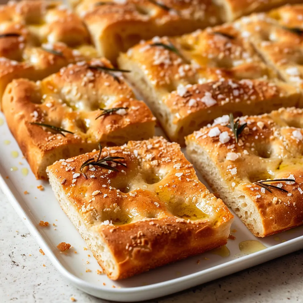Crispy Sourdough Discard Focaccia (Sheet Pan Recipe) featured dish plated