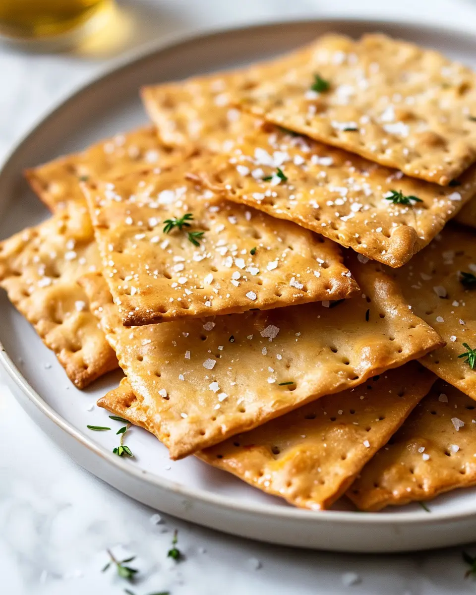 Sourdough Discard Crackers featured dish plated