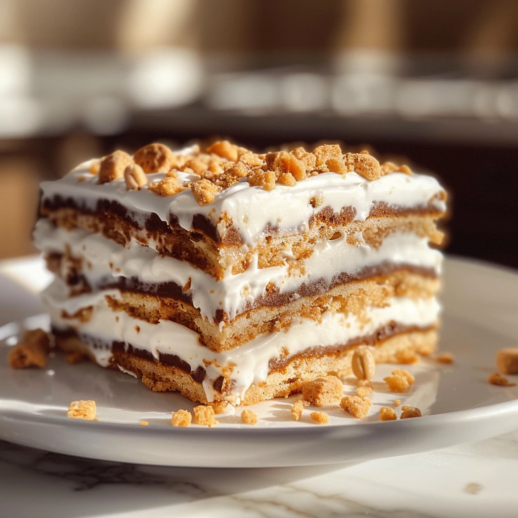 Ice Cream Sandwich Cake featured dish plated