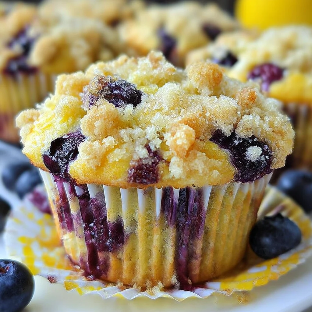 Lemon Blueberry Muffins featured dish plated